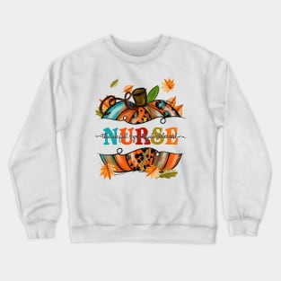 Autumn Fall Outfit Nurse Thankful Grateful Blessed Pumpkin Shirt Crewneck Sweatshirt